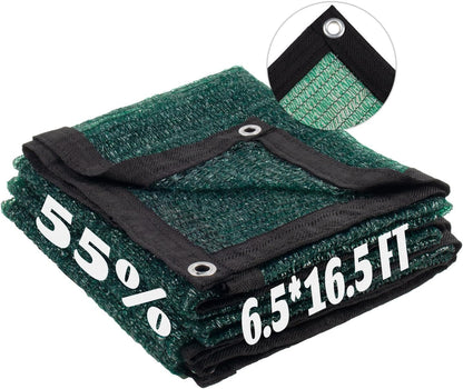 LOVE STORY 6.5x16.5FT 55% Green Shade Cloth Sun Shade Net with Grommets Sunblock Net Mesh Tarp for Garden,Plants Cover,Greenhouse and Patio