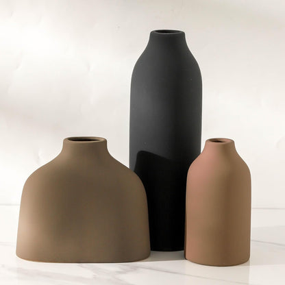 Ceramic Vase Set of 3,Flower Vase Home Decor,Modern Farmhouse Decor, Pampas Grass Dried Fresh Flowers,Bedroom,Living Room,Bookshelf Decoration, Centerpiece Table Decor,Boho Decor.