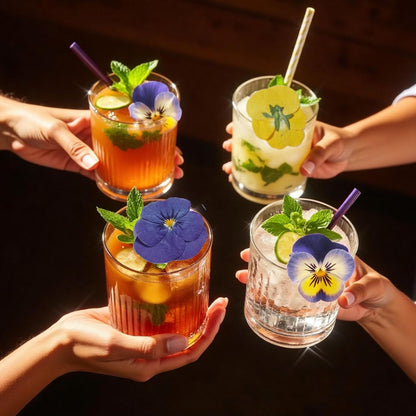 48 Pcs Mix Dried Pansy Flowers for Cake Topper Decoration, AHTONG Dried Pressed Flowers for Resin Jewelry Making Soap and Cupcake Decor(Pansy)