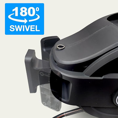 Retractable Garden Hose Reel, 50 ft Wall-Mounted Garden Hose with Automatic Rewind, 10-Function Spray Nozzle, 180° Swivel Bracket, Heavy-Duty Leak-Proof Design, Black