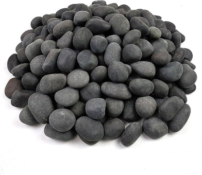 10 lbs Black River Rocks, 1-2 Inch Black Stones Pebbles for Plants, Landscaping, Garden, Aquarium, Backyard and Indoor Water Fountains