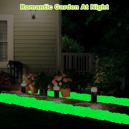 1000pc Glow in The Dark Aquarium Rocks Glow Rocks Outdoor Garden Glow in The Dark Stones Glowing Garden Pebbles Luminous Rocks Outdoor Decoration Stones for Lawn Patio Walkway,Green
