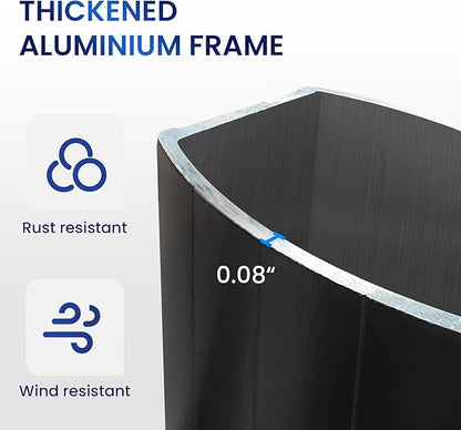 10 X 13 FT Cantilever Patio Umbrella with Base Included Outdoor Heavy Duty Double Top Windproof Rectangle Offset Umbrellas with 360-degree Rotation for Pool Deck Backyard, Navy