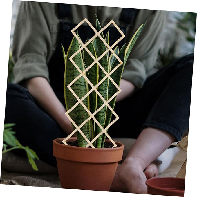 Wooden Plant Trellis for Indoor Climbing Plants with Honeycomb DIY Support Frame for Orchids Vines Tomatoes Reusable