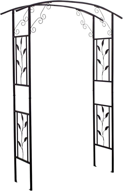 Steel Garden Arch, 6'10" High x 4'11" Wide, Garden Arbor for Various Climbing Plant, Outdoor Garden Lawn Backyard