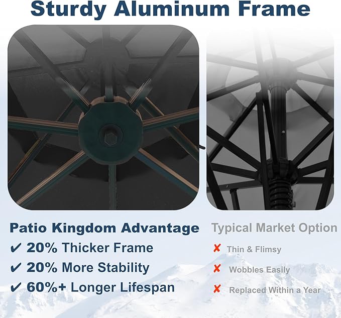 11FT Cantilever Umbrella with Base Large Curvy Outdoor Aluminum Offset Umbrella w/ 360° Rotation, UV Resistant Canopy for Patio, Garden, Backyard, Black