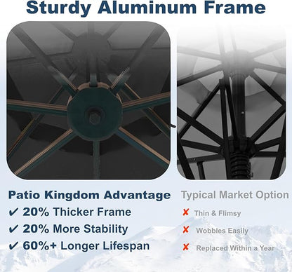 11FT Cantilever Umbrella with Base Large Curvy Outdoor Aluminum Offset Umbrella w/ 360° Rotation, UV Resistant Canopy for Patio, Garden, Backyard, Black