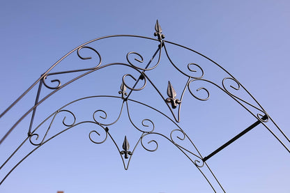 Steel Garden Arch, 8'1" High x 4'2" Wide, Garden Arbor for Various Climbing Plant, Outdoor Garden Lawn Backyard