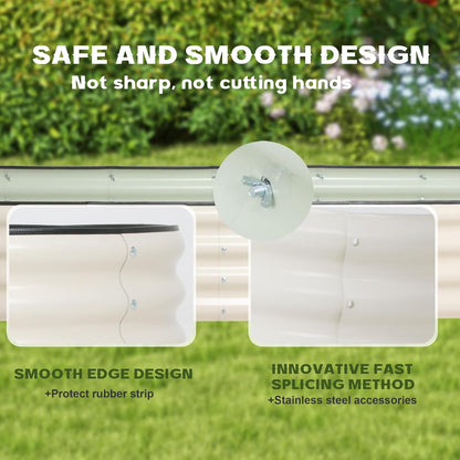 Galvanized Raised Garden Bed Kit Outdoor Metal Garden Planter Box for Backyard Gardening, Planting Vegetables, and Patio (94.4"x23.6"x11.8")