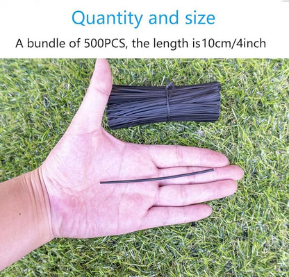 Plastic Black 4" Twist Ties, Reusable Cable Ties,Long Garbage Bag Twist Ties, Trash Bag Coated Ties, Twisty Ties for Organizing, Plant Hollding, Office, Christmas Tree (500 Pcs/4 inch)