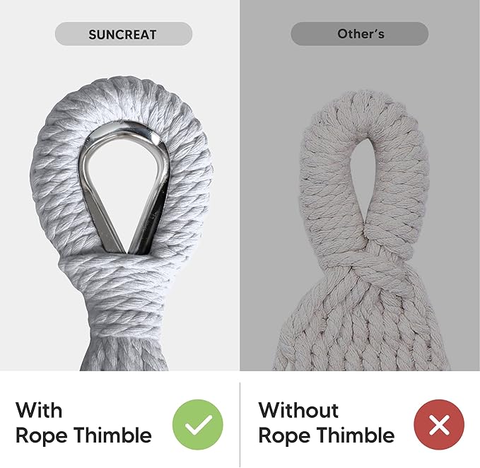 SUNCREAT Tree Hammocks for Outside, Double Hammocks 2 Person Heavy Duty for Trees, Light Gray