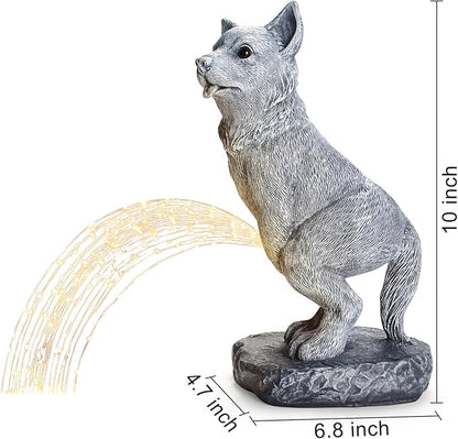 Garden Statues Dog Statue with Solar LED Light, Ideal Gifts for Friends or Family's Birthday, Outdoor Decorations for Yard