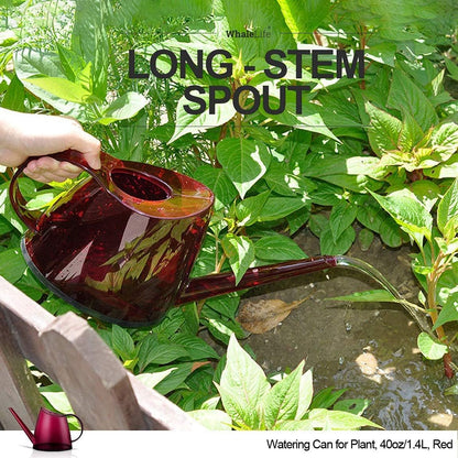 WhaleLife Indoor Watering Can for House Bonsai Plants (1.4L, Red)