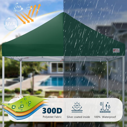 MASTERCANOPY Pop Up Canopy Tent Commercial Grade 10x10 Instant Shelter (Forest Green)