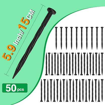 Bonviee 1.5 Inch x 33FT Landscape Edging Border with 50 Anchoring Spikes, No Dig Garden Border Edging Kit, Flexible Garden Edging for Landscaping, Flower Beds, Lawn, Yard, and Paver Pathways