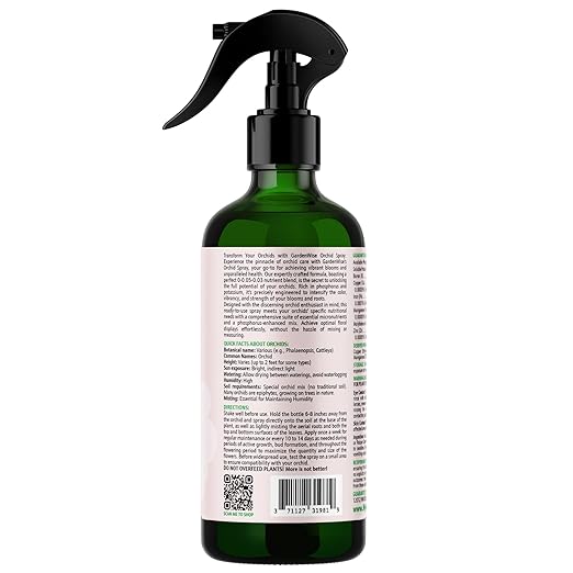 Orchid Food Bloom Booster Fertilizer - Bloom Orchids Fertilizer – Phosphorus and Potassium Formula 0-0.05-0.03 - Ready-to-Use Spray with Chelated Micronutrients (8 OZ)