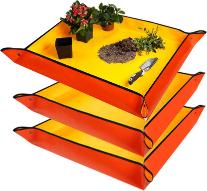 3 Pcs 39.5"X31.5" Large Repotting Mat for House Plants Transplanting and Soil Mix Control, Gardening Gifts for Plant Lovers