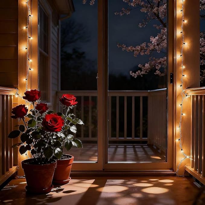 LUCKY SHINE 150 LED Warm White Christmas Lights with 50 Ft Brown Wire, UL Listed and Commercial Grade Decorative Lighting String, for Indoor and Outdoor Party, Garden, Patio