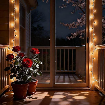 LUCKY SHINE 150 LED Warm White Christmas Lights with 50 Ft Brown Wire, UL Listed and Commercial Grade Decorative Lighting String, for Indoor and Outdoor Party, Garden, Patio