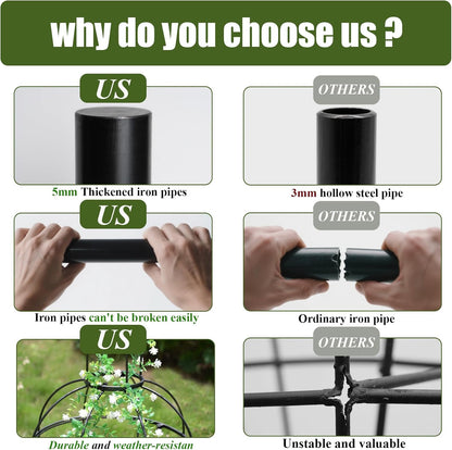 48.8"x17" Metal Obelisk Trellis for Climbing Plants | Unique Outdoor Support for Rose Bushes and Tall Vines | Durable & Weather-Resistant Garden Decor