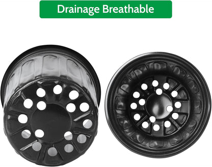 JERIA 100-Pack 1 Gallon Flexible Plant Nursery Pots with 100Pcs Plant Labels,Thickened Soft Plastic Seedling Pots,Seed Starting Pot Flower Plant Container for Succulents，Seedlings