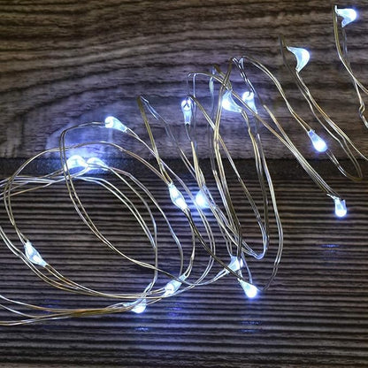 2 Pack Solar Powered Fairy String Lights Outdoor Waterproof 8 Modes Twinkle Christmas Decorations Lights, Each 33ft-100LED, 40ft-120LED, 66ft-200LED, 80ft-240LED, (White, 66)