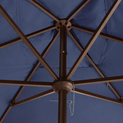 EliteShade USA 10-Year-Non-Fading 6.5x10Ft Rectangular Market Umbrella Patio Umbrella Outdoor Table Umbrella with Ventilation, Navy Blue