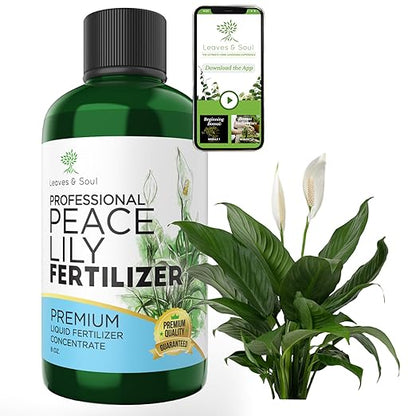 Professional Liquid Peace Lily Plant Fertilizer | 3-1-2 Concentrate for Plants and Flowers | Multi-Purpose Blend & Gardening Supplies | 8 oz Bottle