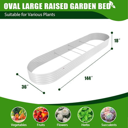 A ANLEOLIFE 3-Pack 12X3X1.5ft & 81x81x18 in Deep Root Galvanized Raised Garden Beds Outdoor for Planting Vegetables Flowers Herb, Antique White