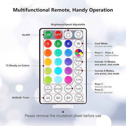 Brizled RGB Christmas Lights, 33ft 100 LED C5 Color Changing Outdoor, Connectable String Lights with Remote, Dimmable Xmas Tree Party