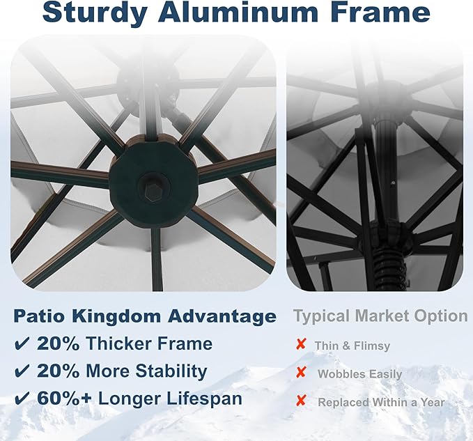 12FT Cantilever Umbrella with Base Large Curvy Outdoor Aluminum Offset Umbrella w/ 360° Rotation, UV Resistant Canopy for Patio, Garden, Backyard, Light Gray