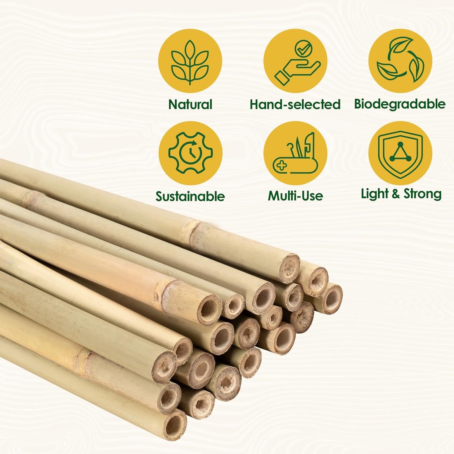 Bamboo Stakes 4 Feet Thicker Garden Stakes with Garden Twine, Diameter of 0.55in Natural Plant Stakes Bamboo Poles for Climbing Plants Support Tomato Cage - 20 Pack Bamboo Sticks for Plants