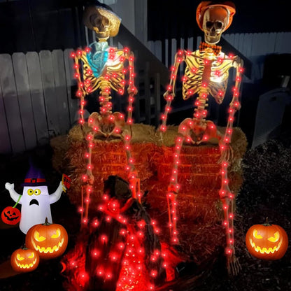 YEGUO Red Halloween Lights Outdoor Waterproof, 4 Pack Each 33ft 100 LED Solar Fairy Lights, 8 Modes String Light for Outside