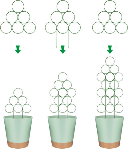 Trellis for Potted Plant Trellis Indoor, Stackable Indoor Trellis for Climbing Plants Support, 3 Pack Small Metal House Plant Trellis for Garden Vines, Flower and Christmas Tree