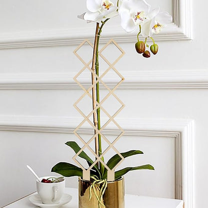 2pcs Wooden Plant Trellis for Indoor Potted Plants Stable Climbing Support Frame for Orchids and Smooth Polished Garden Trellis Cage to Protect and Shape Climbing Vines