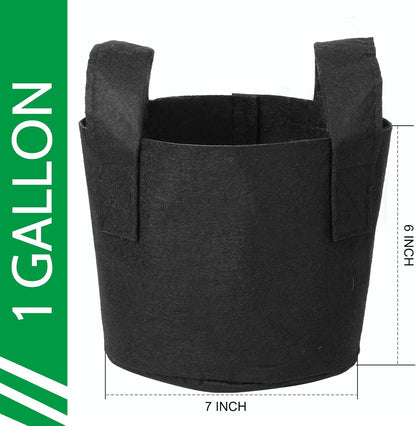 JERIA 12-Pack 1 Gallon, Vegetable/Flower/Plant Grow Bags, Aeration Fabric Pots with Handles (Black), Come with 12 Pcs Plant Labels