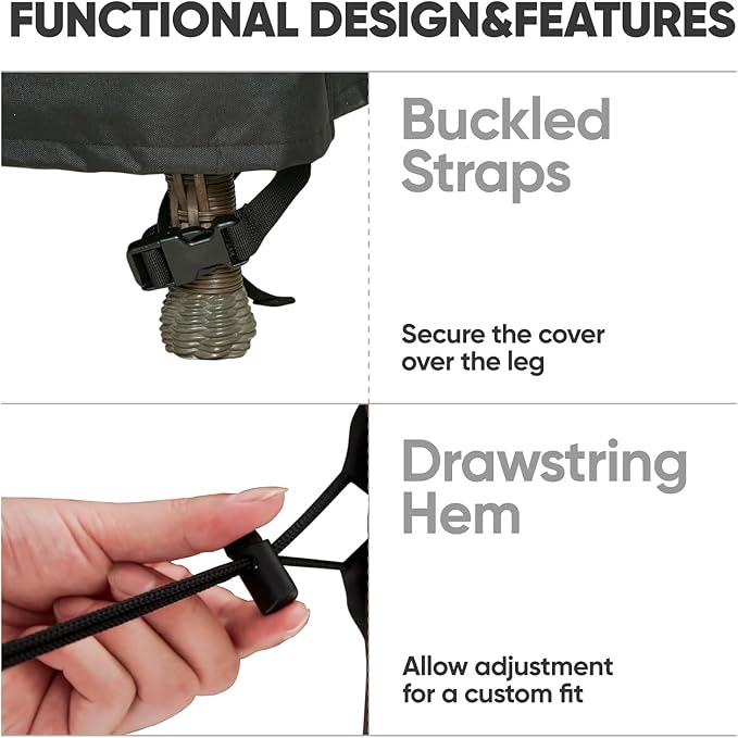 loriano Patio Furniture Covers, 4 Piece Outdoor Furniture Cover Waterproof, Patio Furniture Cover Set, Lawn Patio Set Covers Black