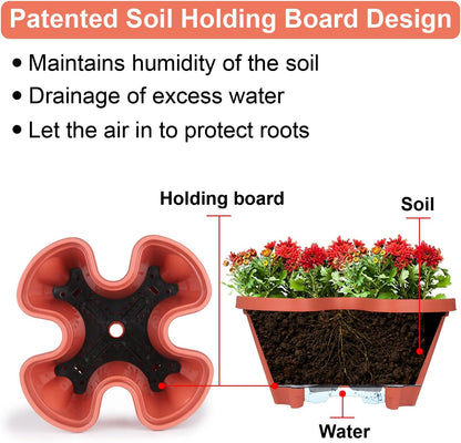 Vertical Planter 4 Tier Stackable Planters Garden Planters Strawberry Herb Flower and Vegetable Planter Indoor Outdoor Gardening Pots with Removable Wheels and Tools