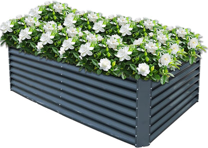 8x4x2FT Galvanized Planter Raised Garden Boxes Outdoor Large Metal Gardens Beds for Vegetables Flowers Herbs Succulents 478 Gallon Capacity