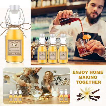 20Pcs 4 oz Swing Top Glass Bottles for Vanilla Extract Homemade,Flip Top Glass Bottles for Food Storage Canister for Hot Sauce Beans