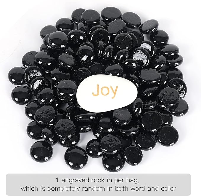 11LB Fire Glass Beads Flat Glass Marbles for Outdoor Fire Pit and Fireplace, Glass Gemstones for Vase Filler, Aquariums, Hydroponics Plants, Home Decor and Christmas DIY Craft, Black