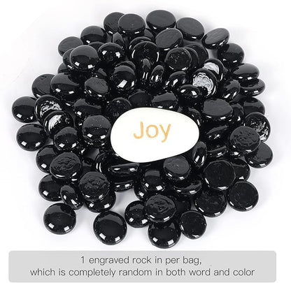 11LB Fire Glass Beads Flat Glass Marbles for Outdoor Fire Pit and Fireplace, Glass Gemstones for Vase Filler, Aquariums, Hydroponics Plants, Home Decor and Christmas DIY Craft, Black