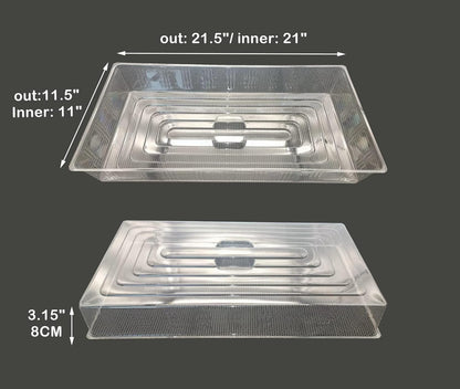 10 Pcs Humidity Dome, Plastic Clear Seed Starter Dome 1020 Tray Covers Humidifying and Insulating for Greenhouse Germination and Garden Growing (21.5"×11.5", 3.15" Height, 10-Pack)