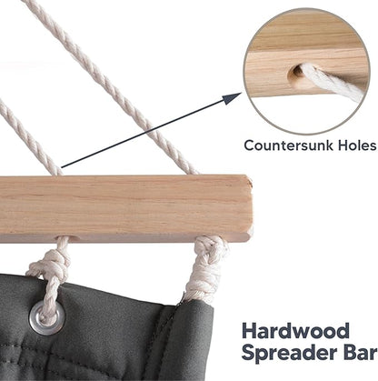 SUNCREAT Hammocks for Outside with 15 ft Stand, Stand Alone Hammock, 475 lbs Capacity, Dark Gray