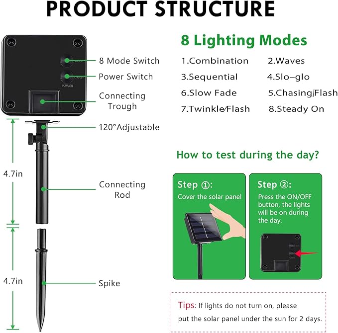 2 Pack Solar String Lights for Outside, 170 FT 480 LED Solar String Lights Outdoor with 8 Modes & Memory Function, Super Long Waterproof Solar Chrismas Lights for Tree Party Decorations (Cool White)