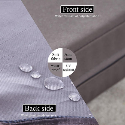 19 x 19 Inch Outdoor Seat Cushions for Patio Furniture with Non Slip and Ties Waterproof & UV Resistant Round Corner Outdoor Chair Cushions Replacement Set of 2, Gray