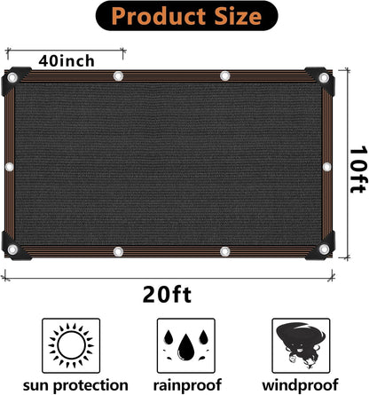 QLOFEI Shade Cloth for Patio, 80-90% Sunblock Shade Sails for Garden Pergola Outdoor, Sunshade Neting with Grommets for Kennel Chicken Coop Lawn Easier to Hang Cover, 10x20 FT