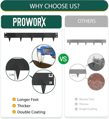 5 Pack Metal Landscape Edging, 42”L x 7”H Black Bendable Steel Lawn Garden Edging Border, No Dig Edging for Landscaping Yard Pathway (16.5 Ft Total)