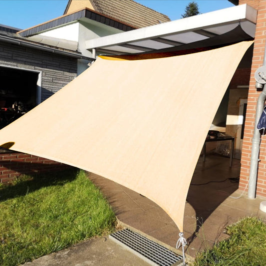 KANAGAWA 10'X20' Cream Custom Size Sun Shade Sail Rectangle UV Block Canopy Cover for Patio Backyard Lawn Garden Outdoor (Customized Available)