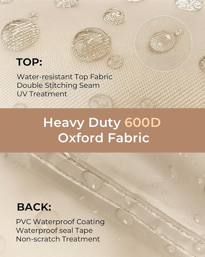 loriano Patio Furniture Cover Set, 4 Piece Outdoor Furniture Cover Waterproof, 600D Heavy Duty Lawn Patio Set Covers